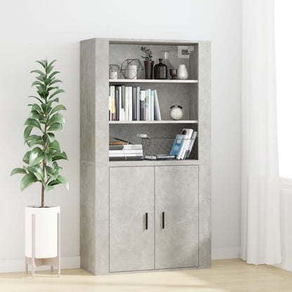 Wandkast 80X33X80 Cm Bewerkt Hout Betongrijs