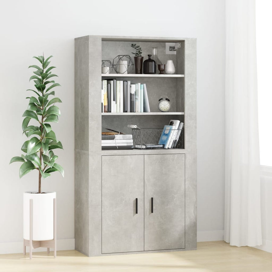 Wandkast 80X33X80 Cm Bewerkt Hout Betongrijs