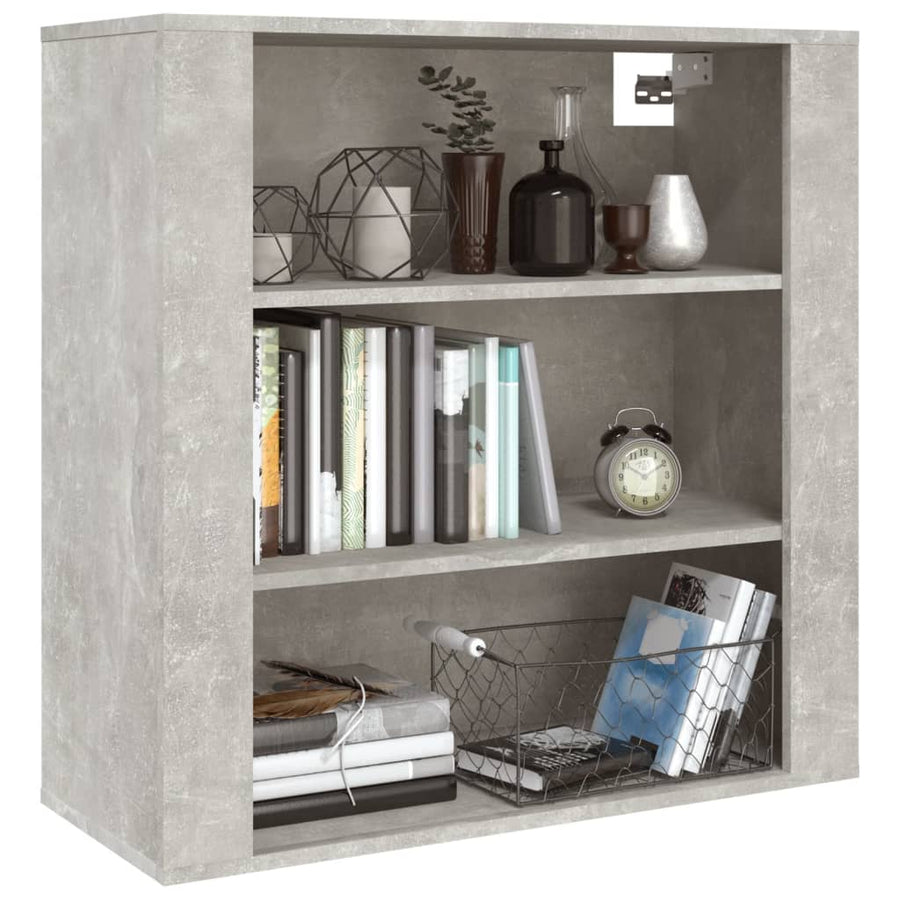 Wandkast 80X33X80 Cm Bewerkt Hout Betongrijs