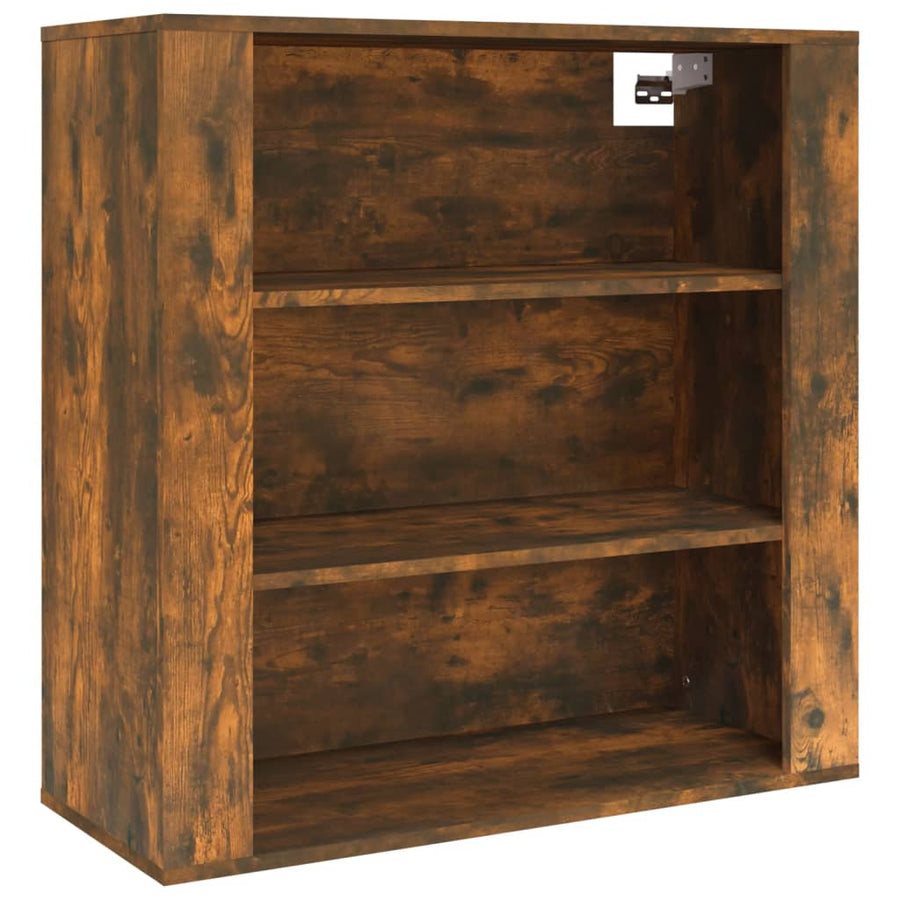 Wandkast 80X33X80 Cm Bewerkt Hout Gerookt Eikenkleurig