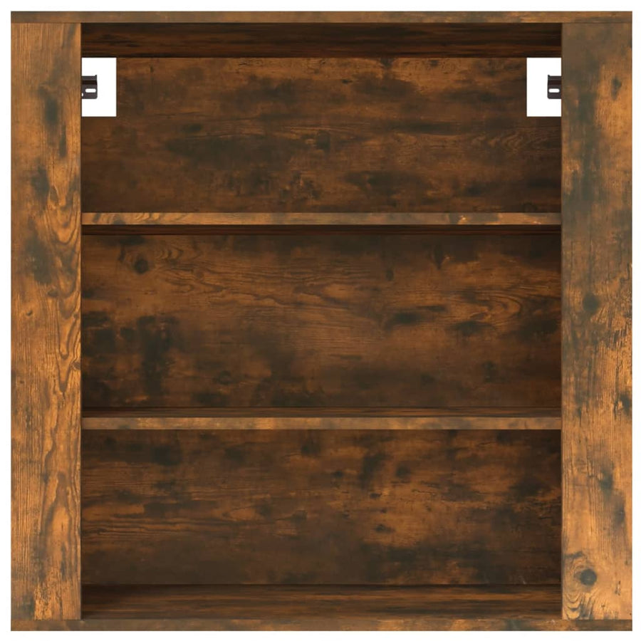Wandkast 80X33X80 Cm Bewerkt Hout Gerookt Eikenkleurig