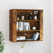Wandkast 80x33x80 cm bewerkt hout gerookt eiken