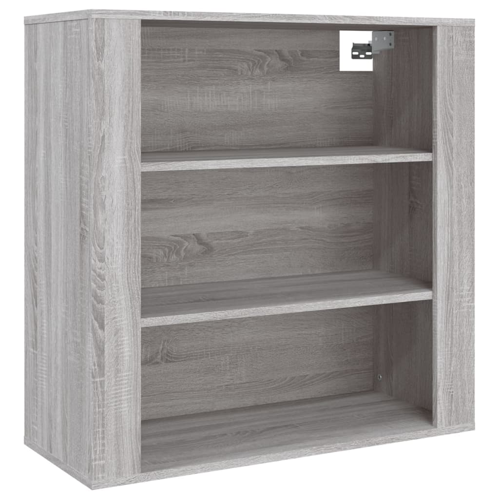 Wandkast 80X33X80 Cm Bewerkt Hout Grijs Sonoma Eikenkleurig