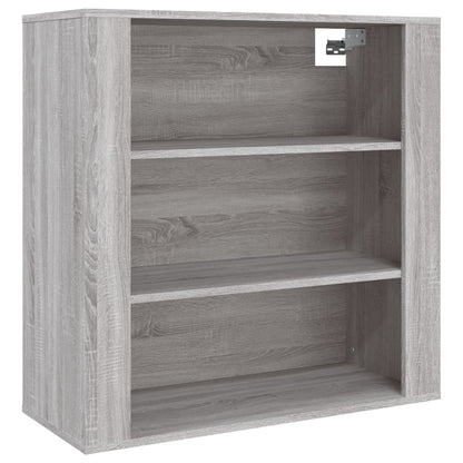 Wandkast 80X33X80 Cm Bewerkt Hout Grijs Sonoma Eikenkleurig
