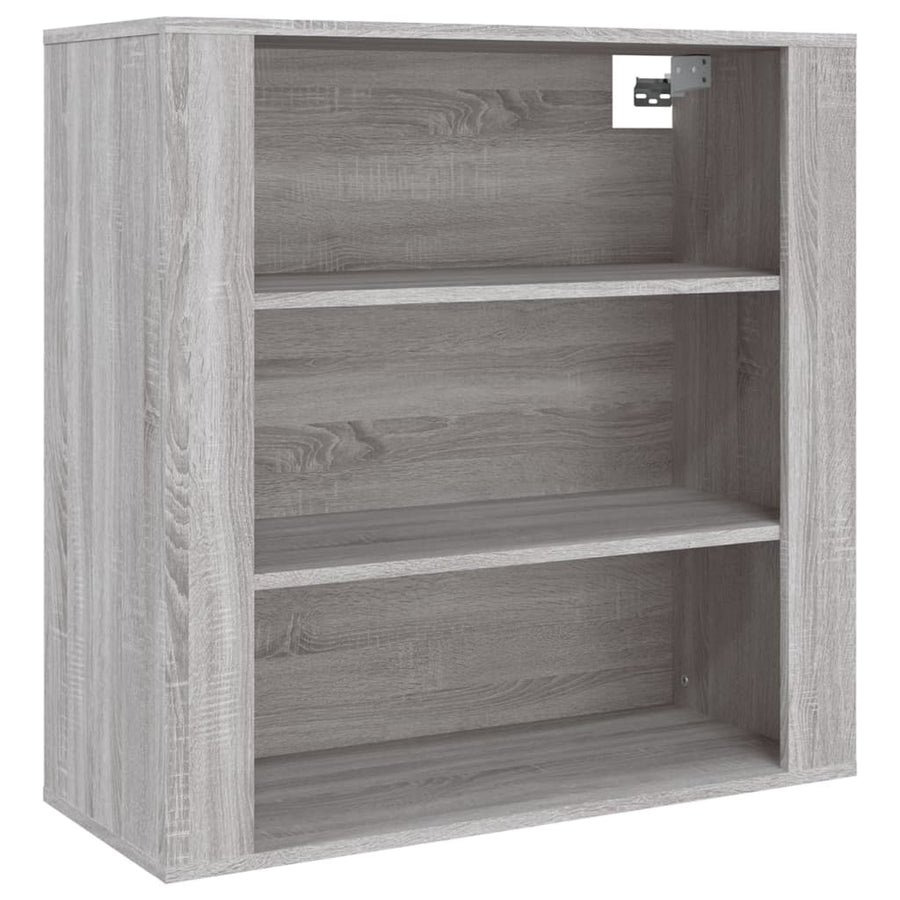 Wandkast 80X33X80 Cm Bewerkt Hout Grijs Sonoma Eikenkleurig