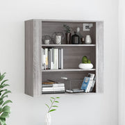 Wandkast 80x33x80 cm bewerkt hout grijs sonoma