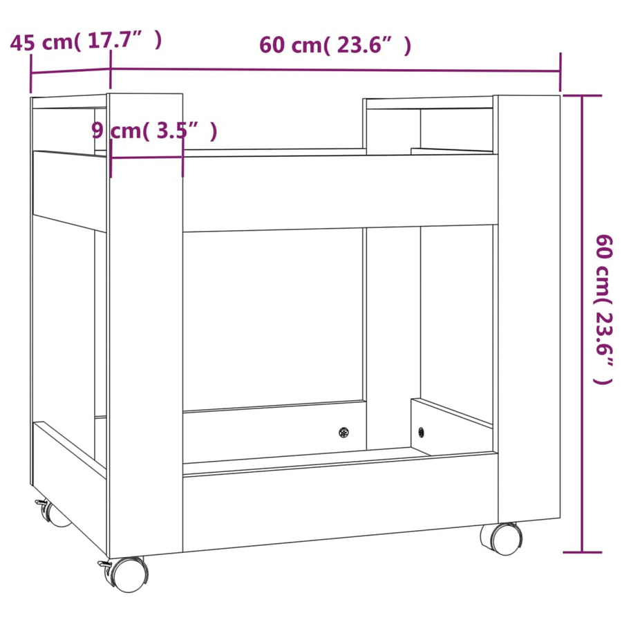 Bureaukastje 60X45X60 Cm Bewerkt Hout Betongrijs