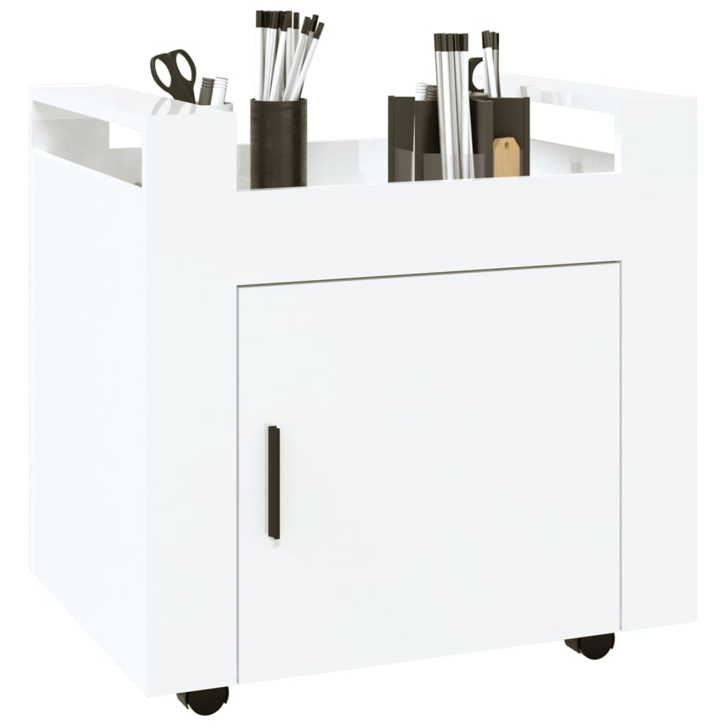 Bureaukastje 60X45X60 Cm Bewerkt Hout Hoogglans Wit