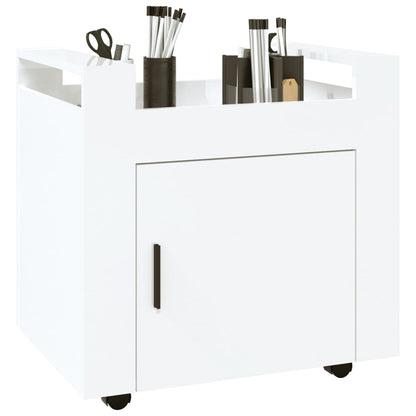 Bureaukastje 60X45X60 Cm Bewerkt Hout Hoogglans Wit