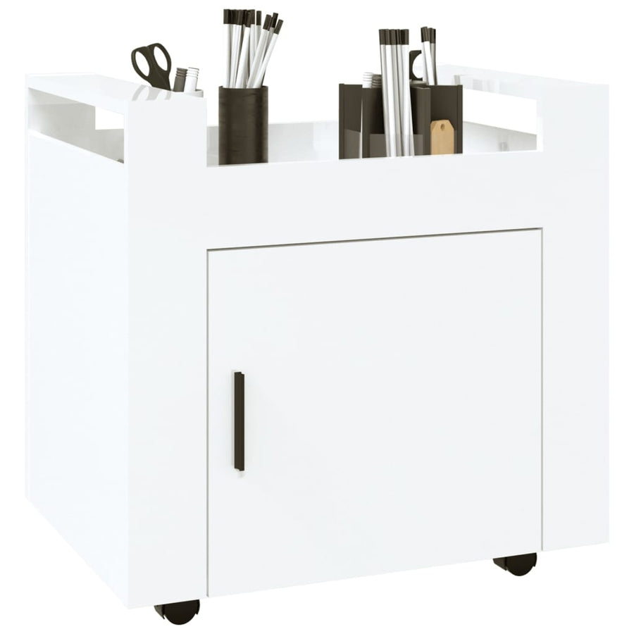 Bureaukastje 60X45X60 Cm Bewerkt Hout Hoogglans Wit