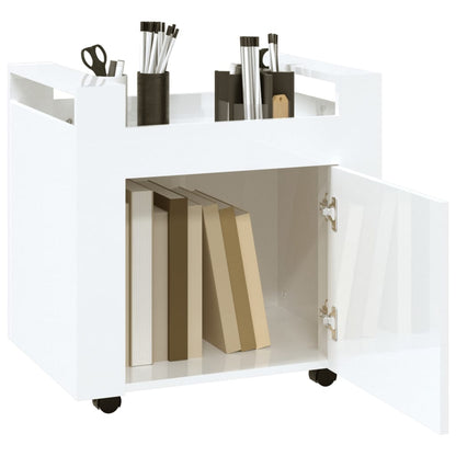 Bureaukastje 60X45X60 Cm Bewerkt Hout Hoogglans Wit