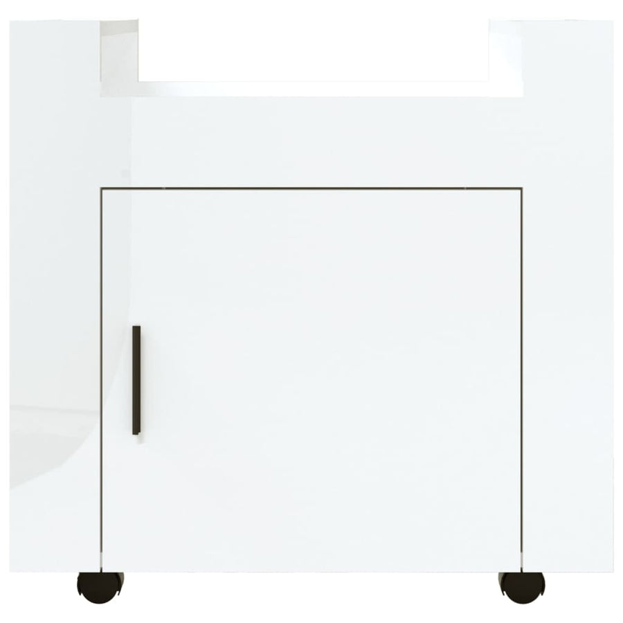 Bureaukastje 60X45X60 Cm Bewerkt Hout Hoogglans Wit