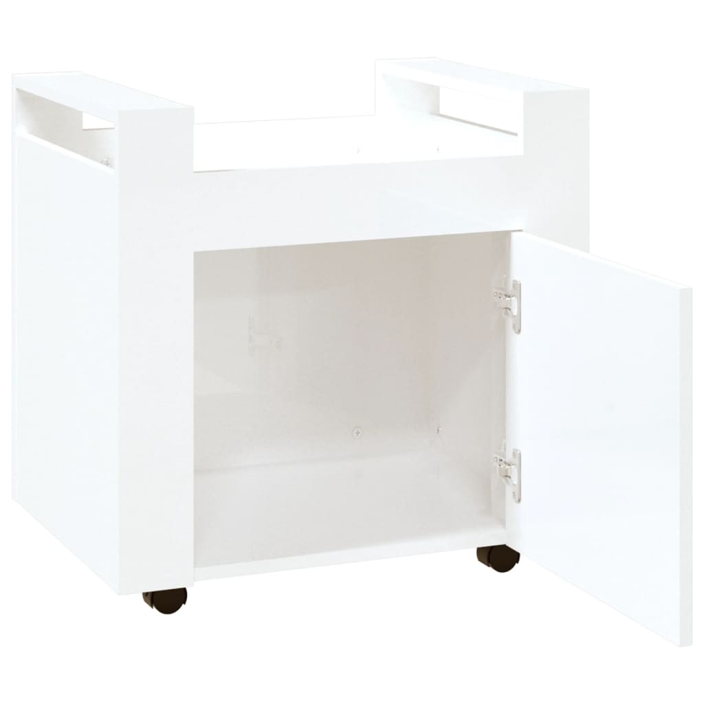 Bureaukastje 60X45X60 Cm Bewerkt Hout Hoogglans Wit