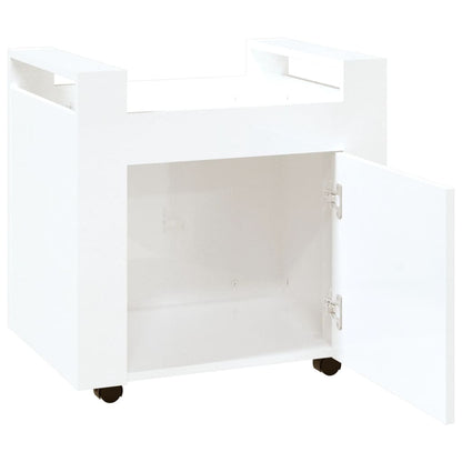 Bureaukastje 60X45X60 Cm Bewerkt Hout Hoogglans Wit
