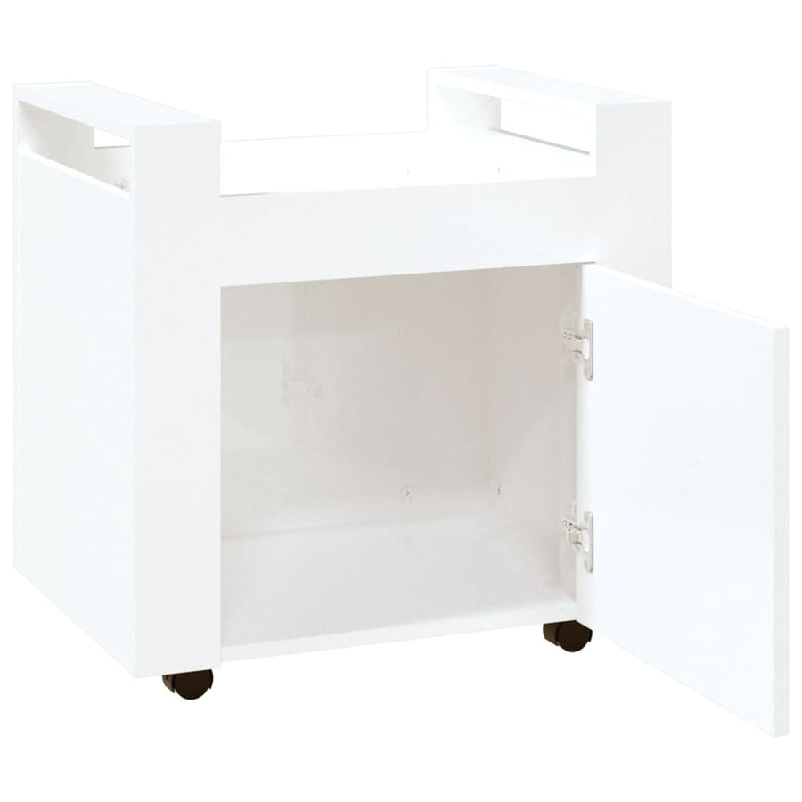Bureaukastje 60X45X60 Cm Bewerkt Hout Hoogglans Wit