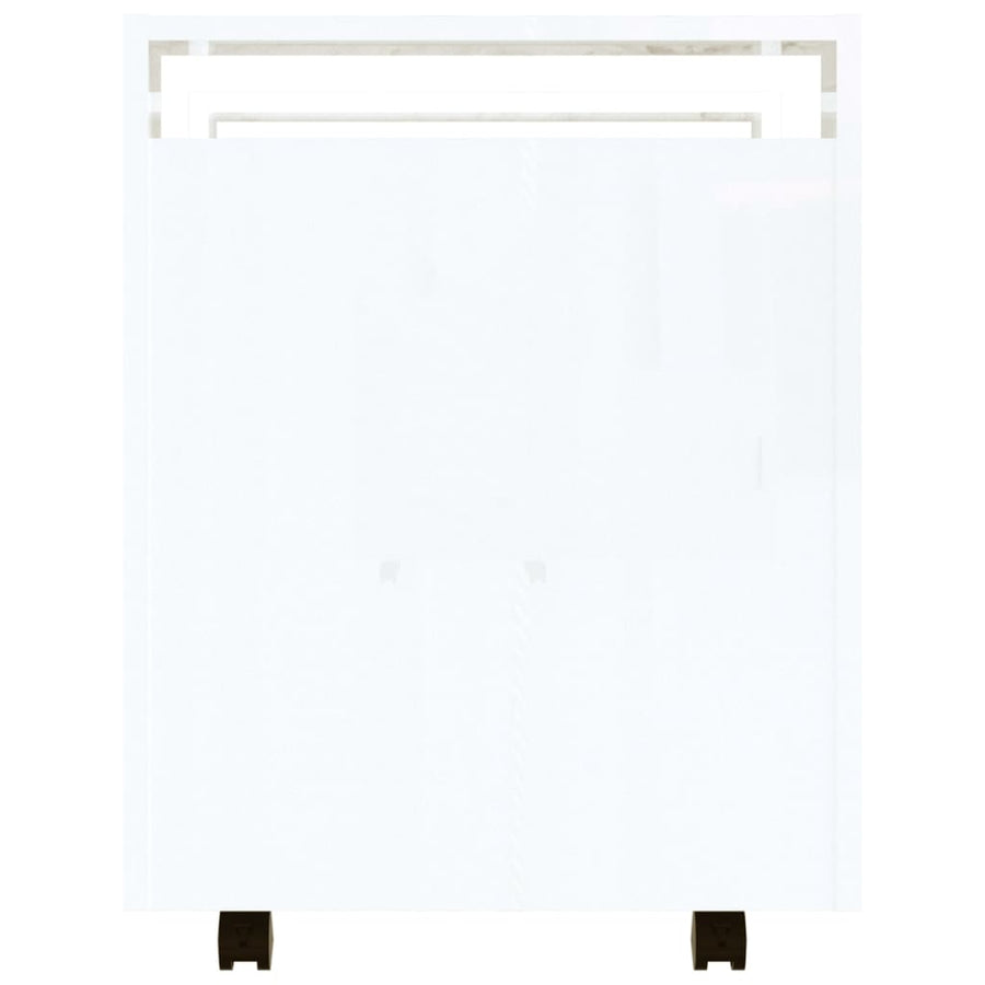 Bureaukastje 60X45X60 Cm Bewerkt Hout Hoogglans Wit