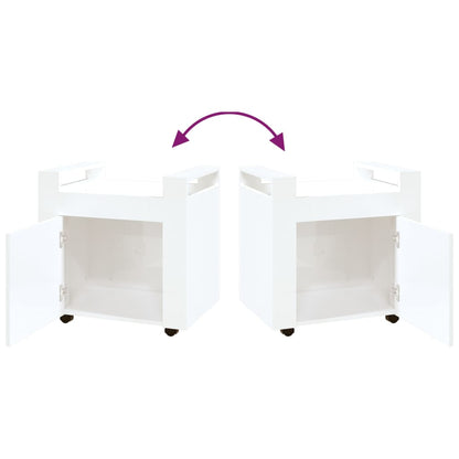 Bureaukastje 60X45X60 Cm Bewerkt Hout Hoogglans Wit