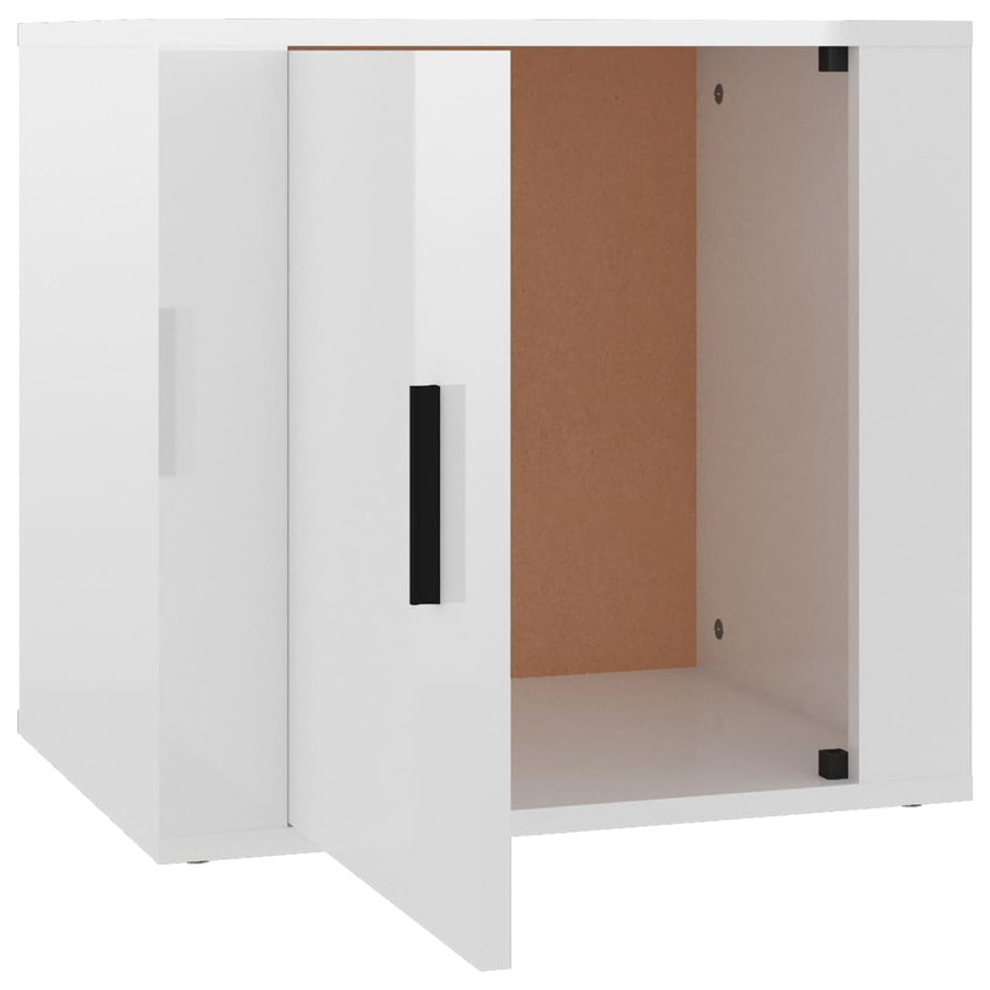 Nachtkastje 50X39X47 Cm Hoogglans Wit