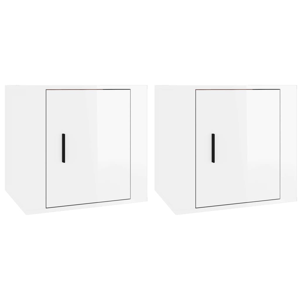 Nachtkastjes 2 St 50X39X47 Cm Hoogglans Wit