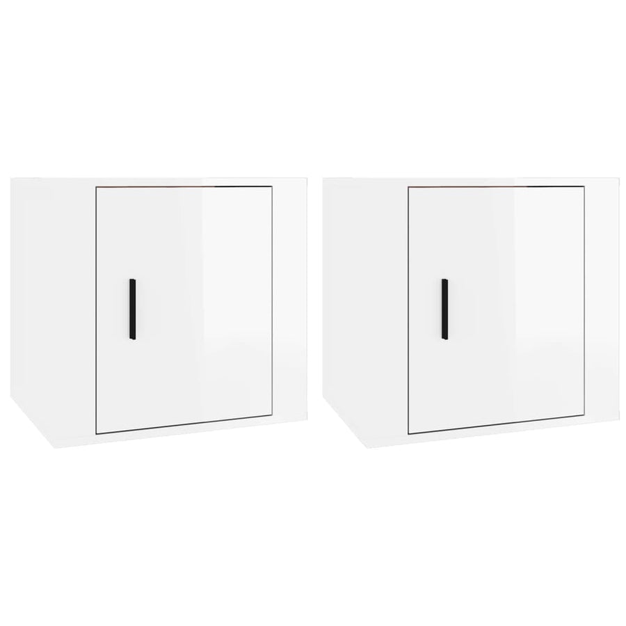 Nachtkastjes 2 St 50X39X47 Cm Hoogglans Wit