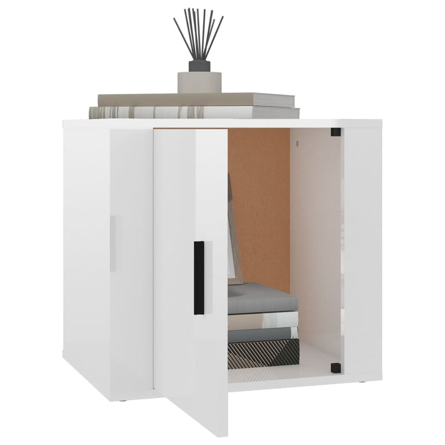 Nachtkastjes 2 St 50X39X47 Cm Hoogglans Wit