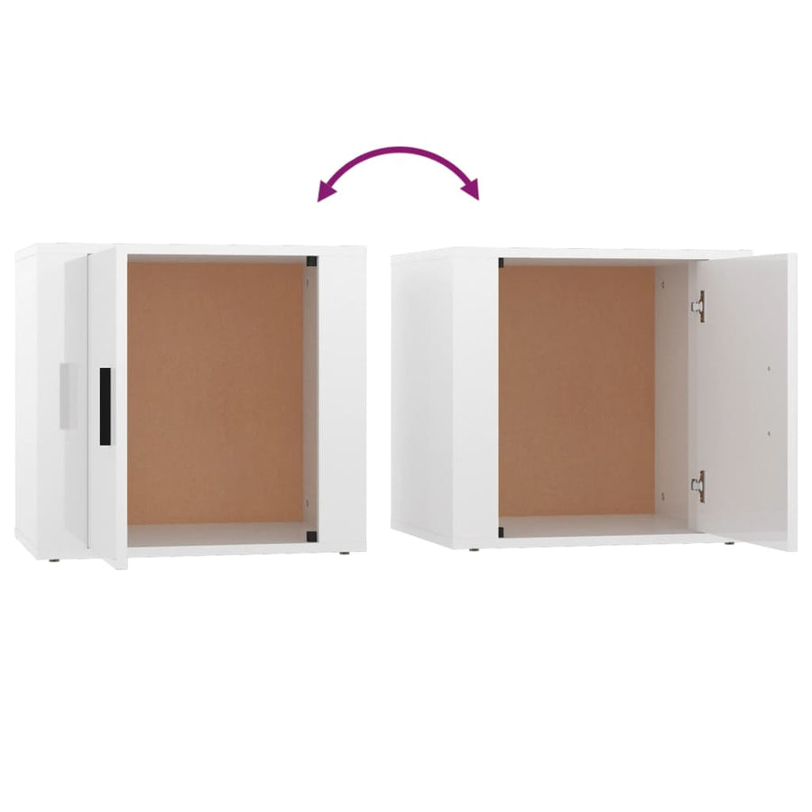 Nachtkastjes 2 St 50X39X47 Cm Hoogglans Wit