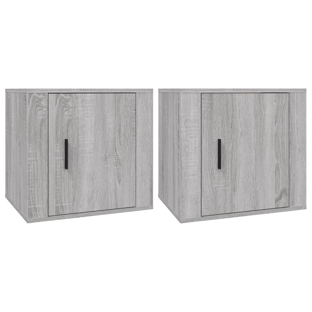 Nachtkastjes 2 St 50X39X47 Cm Grijs Sonoma Eikenkleurig