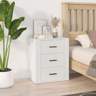 Bedside table 50x36x60 cm engineered wood white