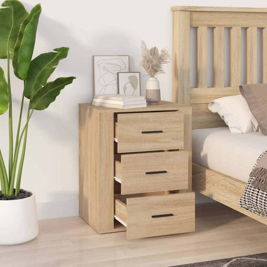 Nachtkastje 50X36X60 Cm Bewerkt Hout Kleurig Sonoma eiken