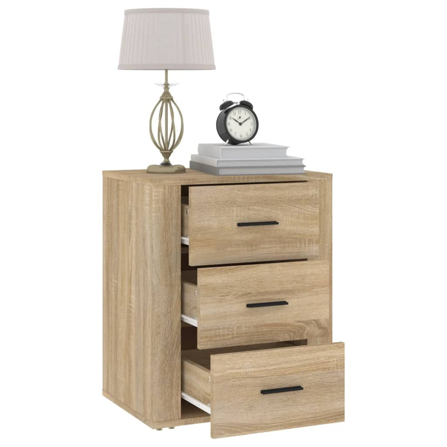 Nachtkastje 50X36X60 Cm Bewerkt Hout Kleurig Sonoma eiken