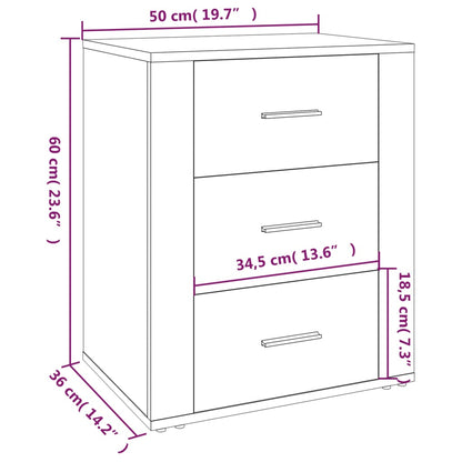 Nachtkastje 50X36X60 Cm Bewerkt Hout Kleurig Sonoma eiken