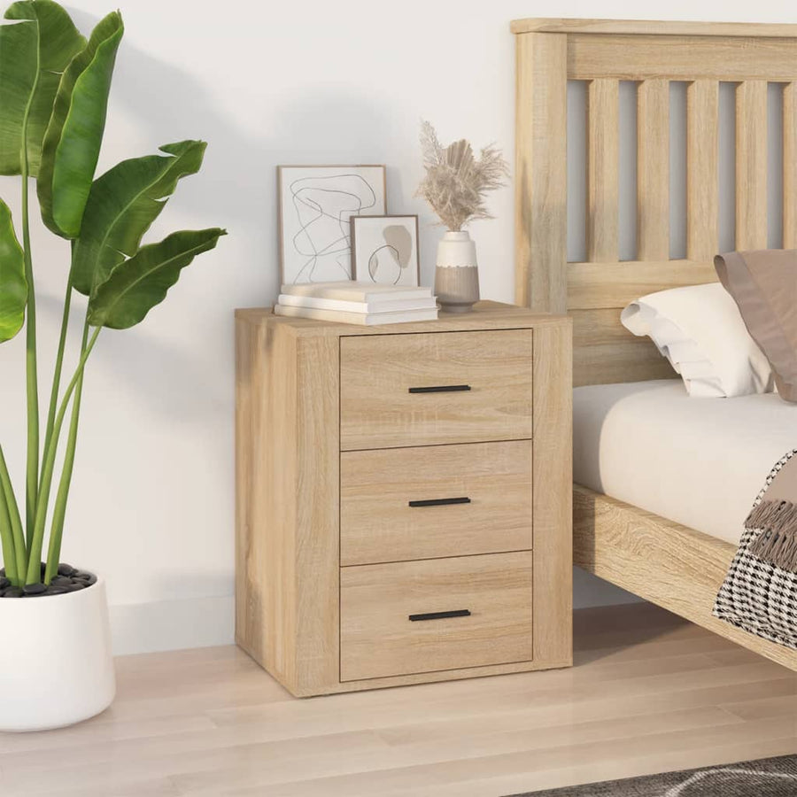 Nachtkastje 50X36X60 Cm Bewerkt Hout Kleurig Sonoma eiken