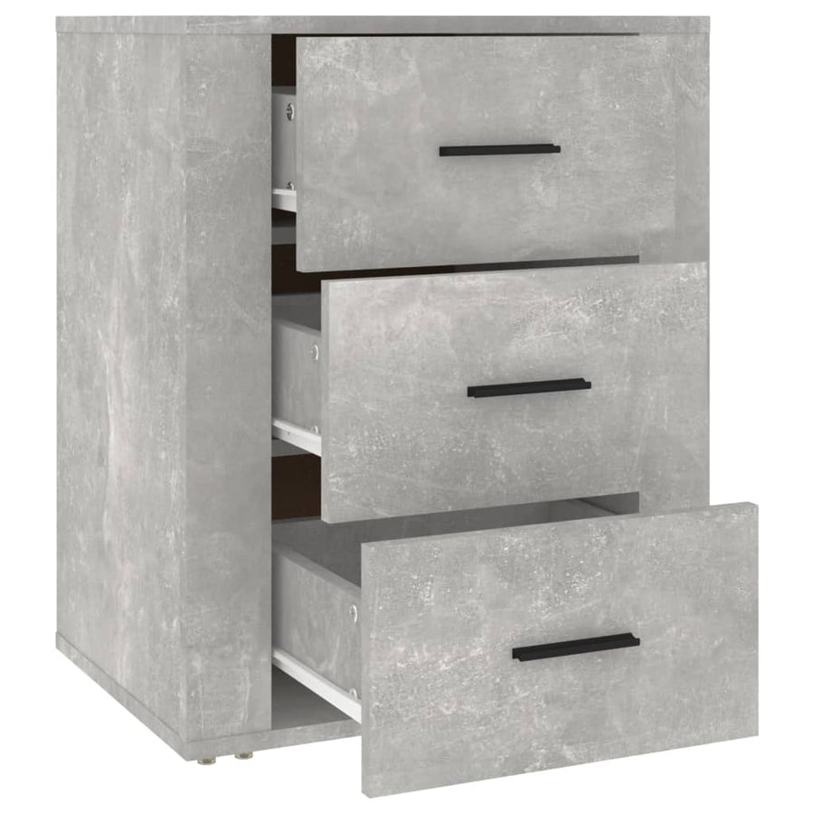 Nachtkastje 50X36X60 Cm Bewerkt Hout Betongrijs