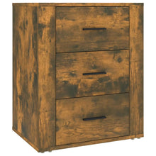 Nachtkastje 50X36X60 Cm Bewerkt Hout Gerookt Eikenkleurig