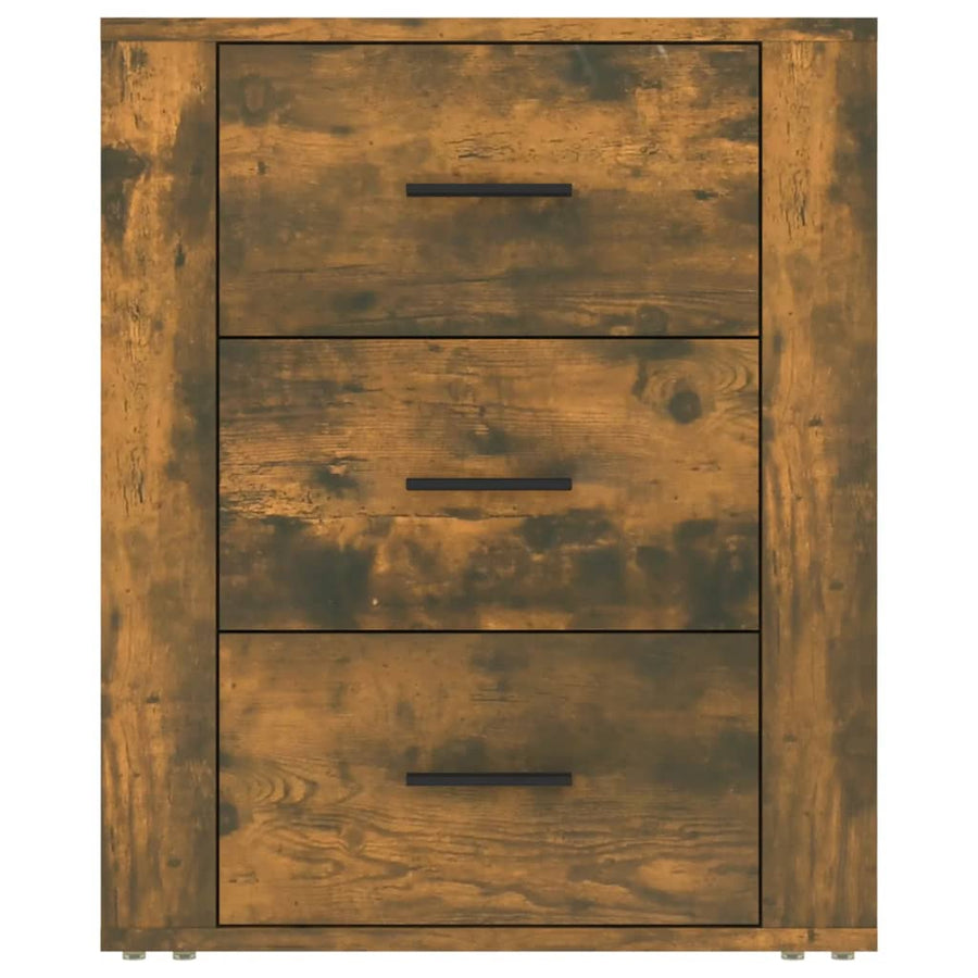 Nachtkastje 50X36X60 Cm Bewerkt Hout Gerookt Eikenkleurig