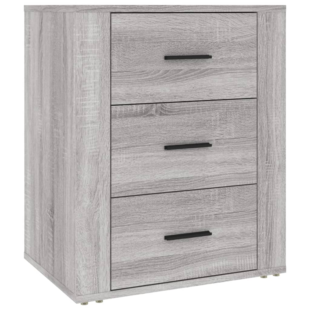Nachtkastje 50X36X60 Cm Bewerkt Hout Eikenkleurig Grijs sonoma