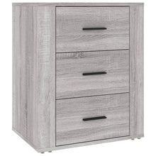 Nachtkastje 50X36X60 Cm Bewerkt Hout Eikenkleurig Grijs sonoma