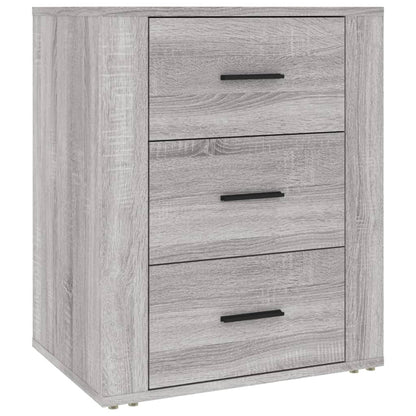 Nachtkastje 50X36X60 Cm Bewerkt Hout Eikenkleurig Grijs sonoma