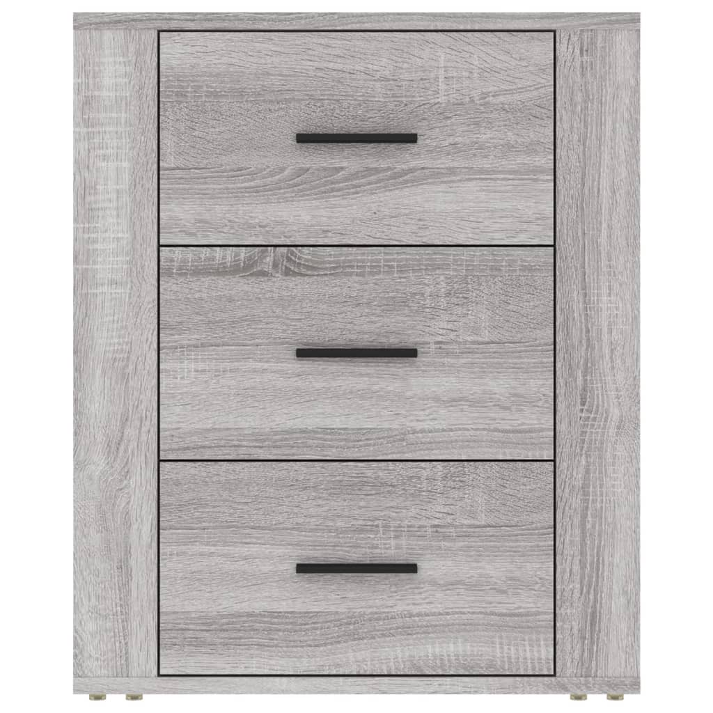 Nachtkastje 50X36X60 Cm Bewerkt Hout Eikenkleurig Grijs sonoma