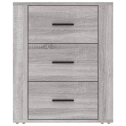 Nachtkastje 50X36X60 Cm Bewerkt Hout Eikenkleurig Grijs sonoma