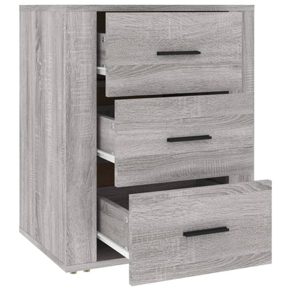 Nachtkastje 50X36X60 Cm Bewerkt Hout Eikenkleurig Grijs sonoma