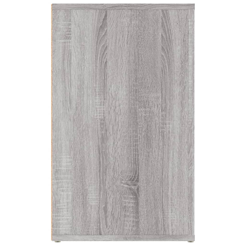 Nachtkastje 50X36X60 Cm Bewerkt Hout Eikenkleurig Grijs sonoma
