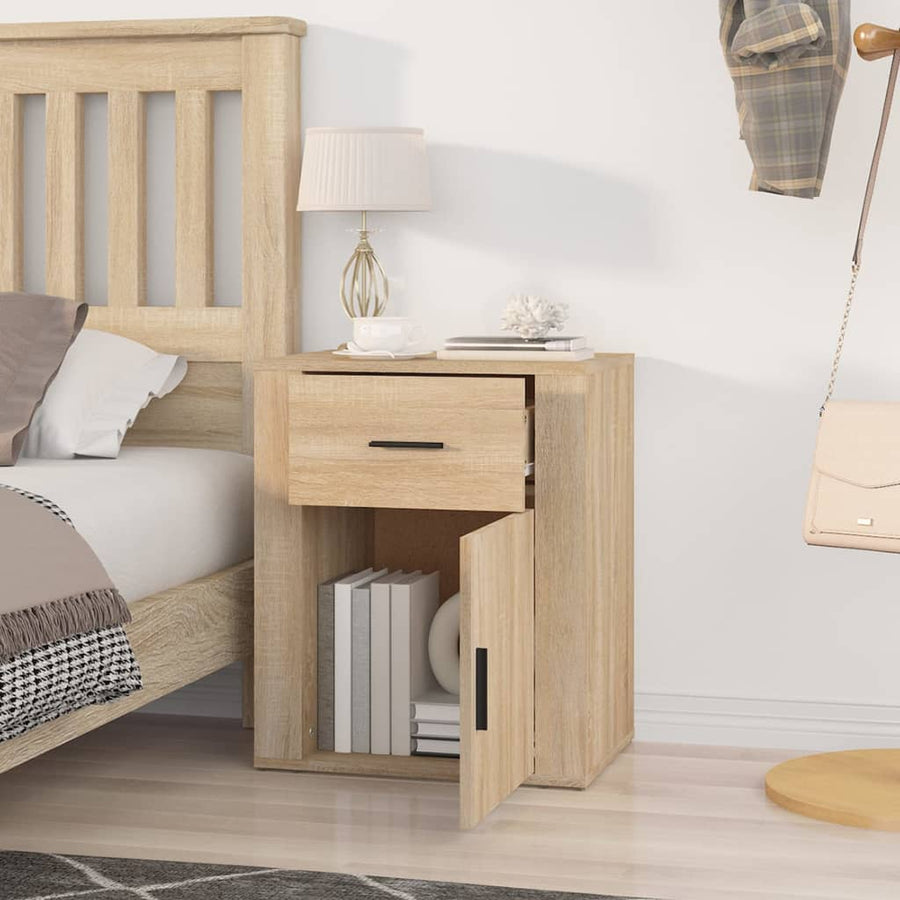 Nachtkastje 50X36X60 Cm Bewerkt Hout Kleurig Sonoma eiken