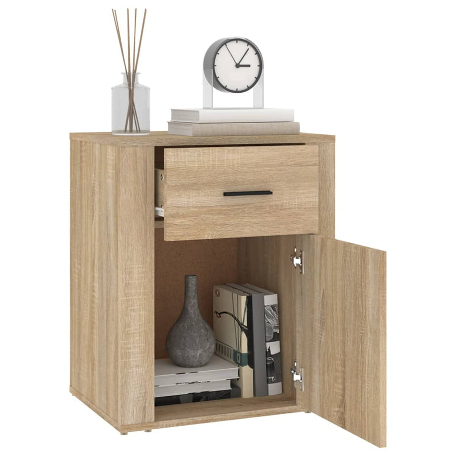 Nachtkastje 50X36X60 Cm Bewerkt Hout Kleurig Sonoma eiken