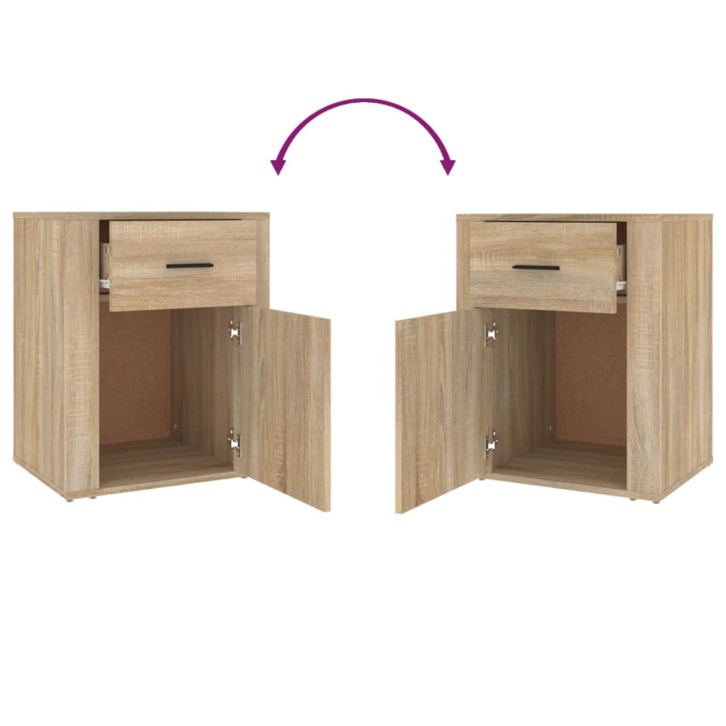 Nachtkastje 50X36X60 Cm Bewerkt Hout Kleurig Sonoma eiken
