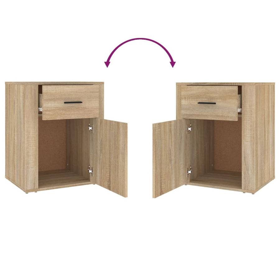 Nachtkastje 50X36X60 Cm Bewerkt Hout Kleurig Sonoma eiken
