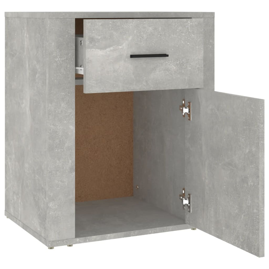 Nachtkastje 50X36X60 Cm Bewerkt Hout Betongrijs