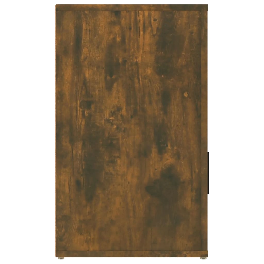 Nachtkastje 50X36X60 Cm Bewerkt Hout Gerookt Eikenkleurig