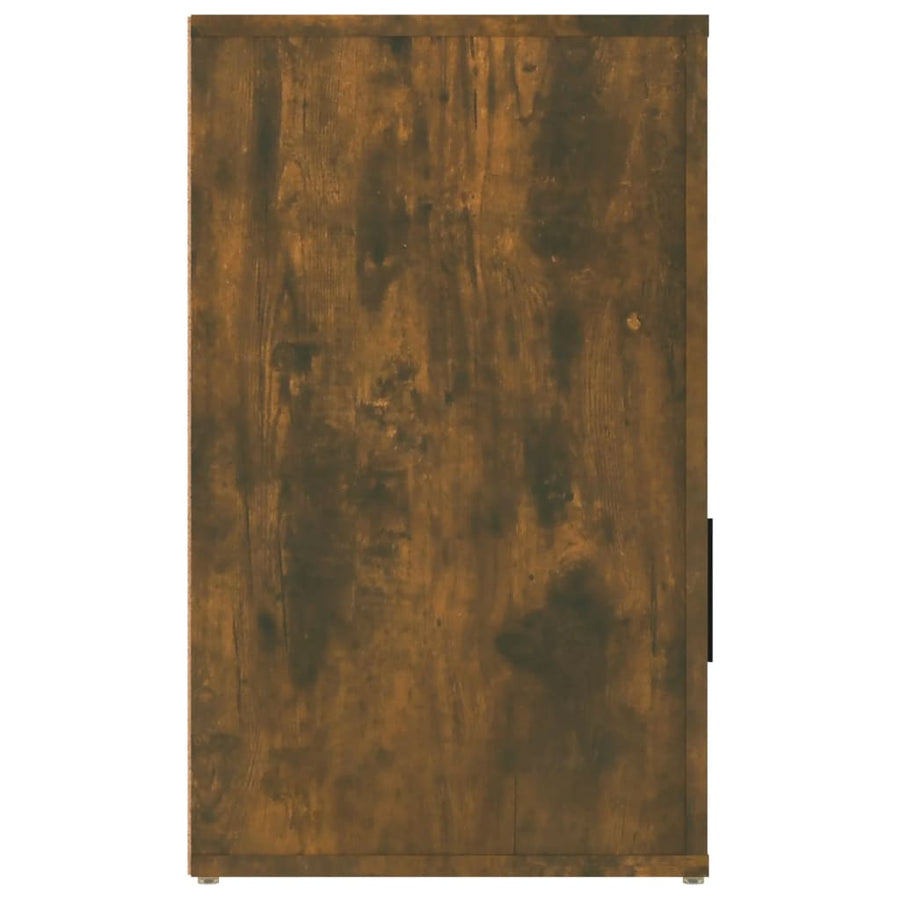 Nachtkastje 50X36X60 Cm Bewerkt Hout Gerookt Eikenkleurig