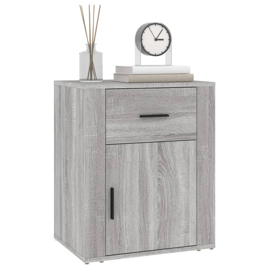 Nachtkastje 50X36X60 Cm Bewerkt Hout Grijs Sonoma Eikenkleurig